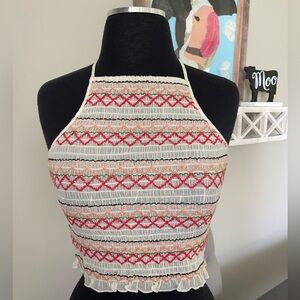 American Eagle S High Neck Crop Top